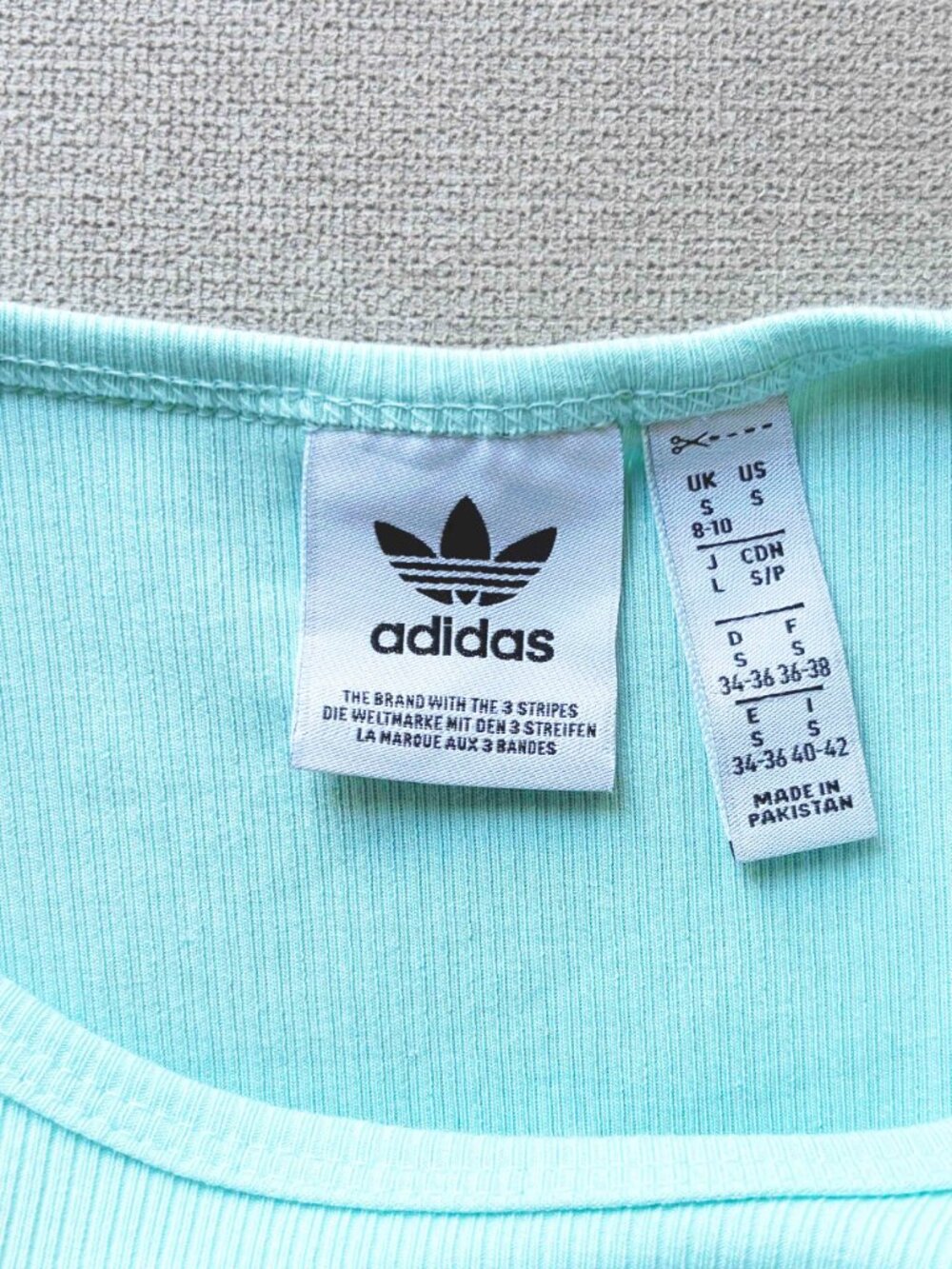adidas Semi Flash Aqua Ribbed Tank Top size Small - Picture 10 of 11